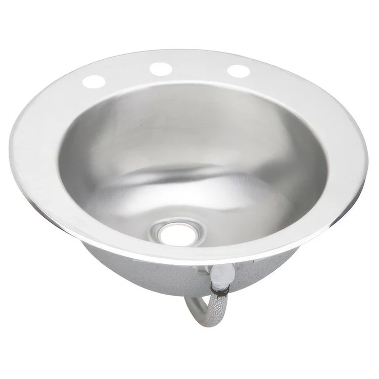 Lavatory Sink Asana 19 x 19 Inch Circle Lustrous Satin LKF296 Overflow Assembly 2 Hole - Frankwebs