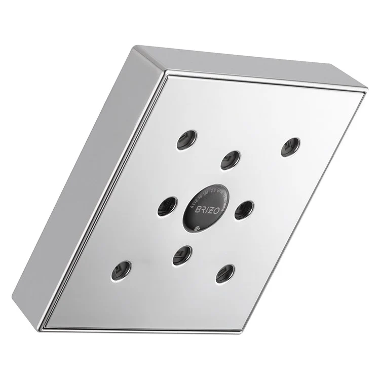 Showerhead Universal Showering 1 Function Wall Mount Rain Can Brilliance Luxe Gold 5-3/8 Inch 1.75 Gallons per Minute H2Okinetic Linear Square Full Spray - Frankwebs