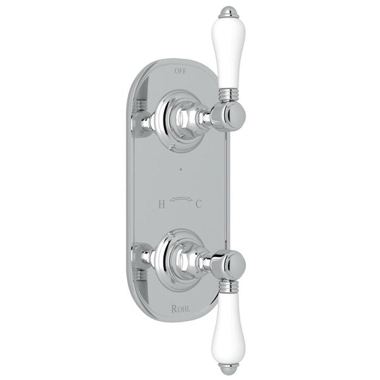 Thermostatic Trim 1/2 Inch with Diverter 2 Porcelain Lever Polished Nickel 6.7 Gallons per Minute Brass - Frankwebs