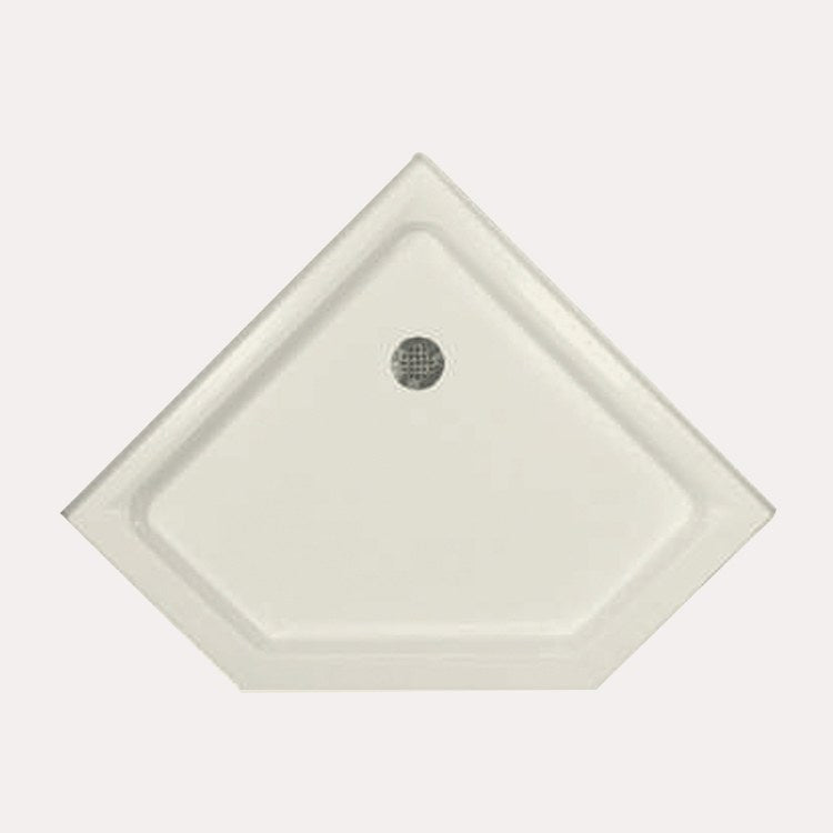 Shower Base Corner Almond 36 x 36 Inch Gelcoat Standard Polished Chrome Drain Included - Frankwebs