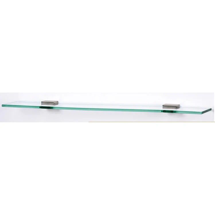 Shelf Contemporary II Bath with Brackets Satin Nickel 24 Inch Brass/Glass 4-1/2 Inch - Frankwebs