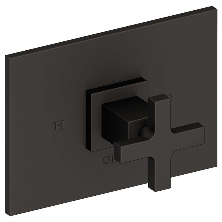 Pressure Balance Valve Trim Secant Rectangle 1 Cross Flat Black ADA Depth 3-1/3 Inch - Frankwebs