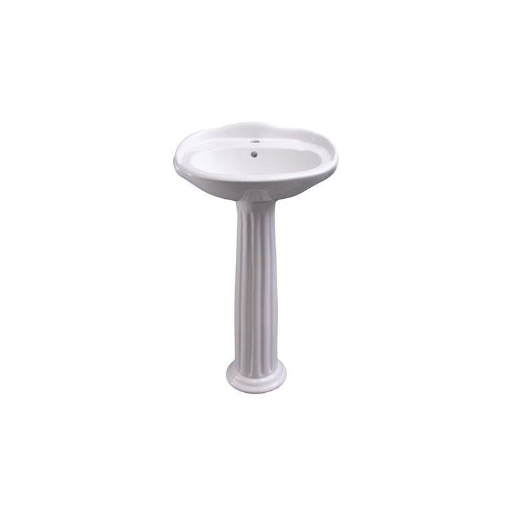 Pedestal Top Arianne with Overflow 19 Inch White Vitreous China - Frankwebs