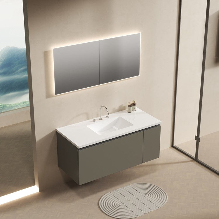 Vanity Top Ceramic Top Centerset 49 x 22 Inch White 8 Inch Spread Ceramic 3 Hole 3 Centimeter - Frankwebs