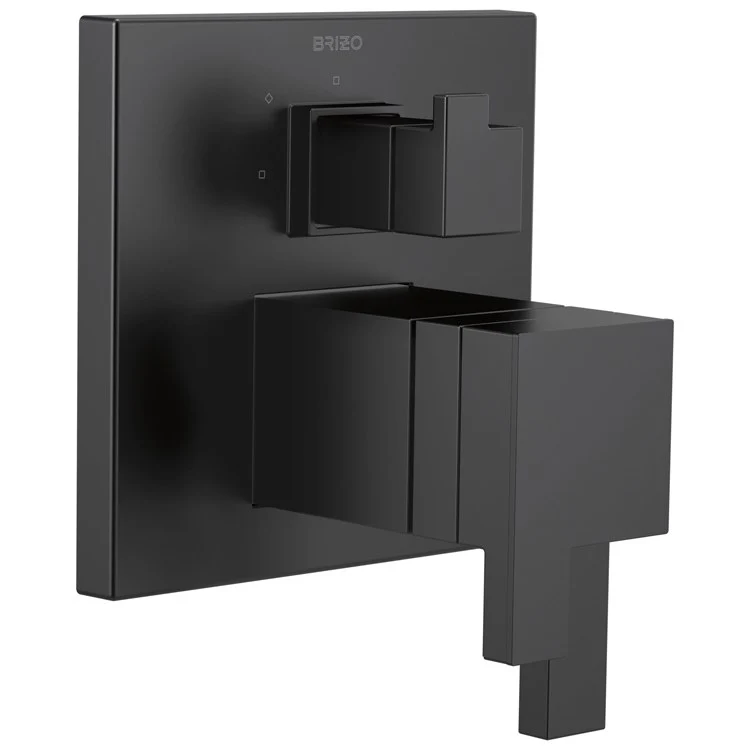 Thermostatic Trim Siderna with Integrated 3 Function Diverter 3 Lever Matte Black ADA Metal - Frankwebs