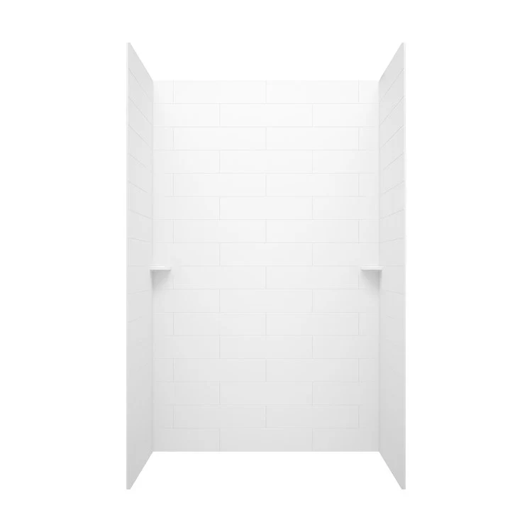 Shower Wall Kit Modern Subway Tile Glue Up 36 x 62 x 84 Inch White Swanstone - Frankwebs