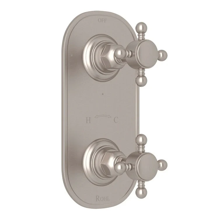 Thermostatic Trim 1/2 Inch with Diverter 2 Cross Unlacquered Brass 6.7 Gallons per Minute Brass - Frankwebs