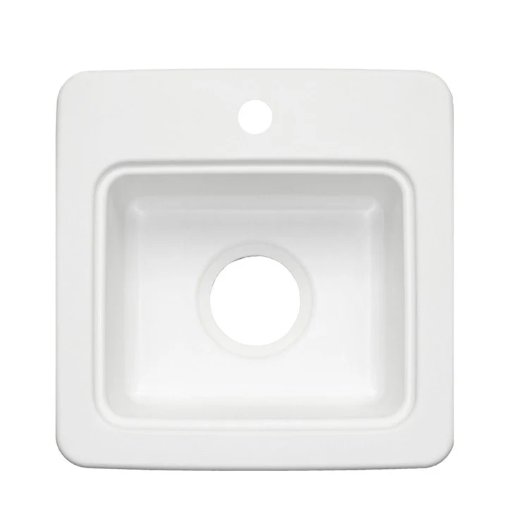Bar Sink 15 x 15 x 5 Inch Single Bowl Entertainment 1 Hole White - Frankwebs