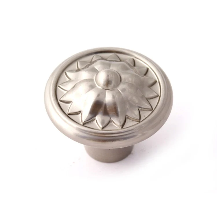 Knob Fiore Round Satin Nickel Brass 1-1/4 Inch 1-1/8 Inch 1/2 Inch - Frankwebs