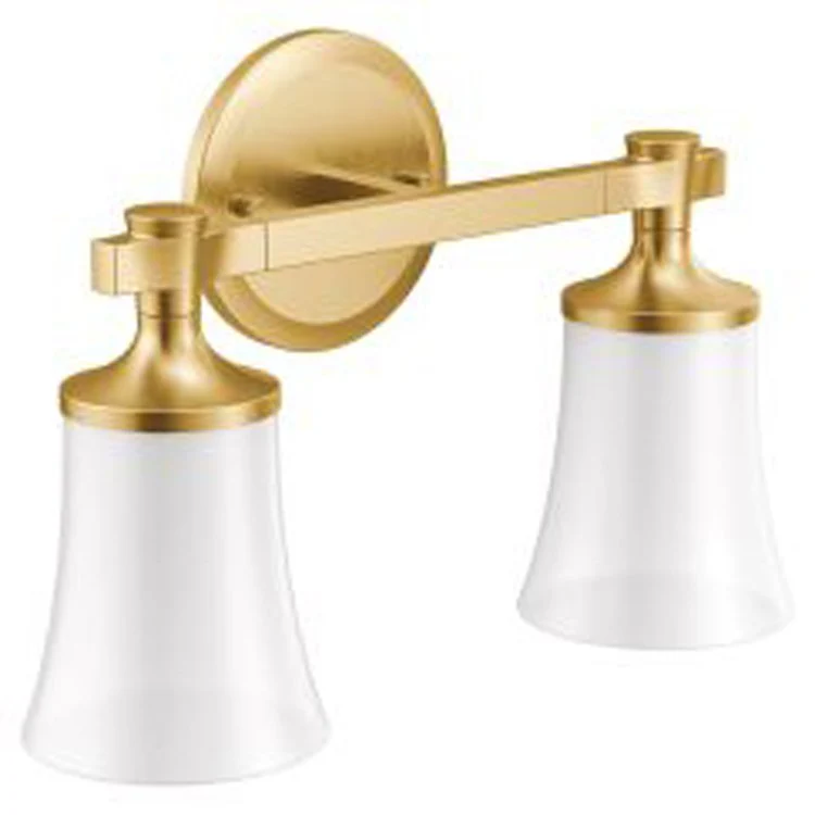 Bath Light Flara Vanity 2 Lamp Brushed Nickel Glass or Shade Frosted - Frankwebs