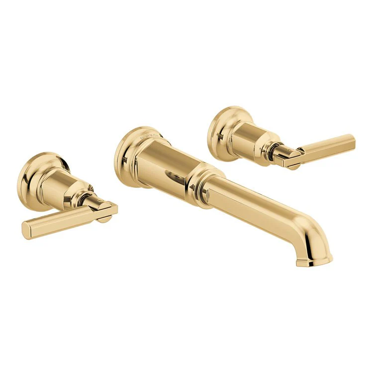 Tub Filler Trim Invari Wall Mount 2 Less Handle Brilliance Luxe Gold ADA 8 Inch Spread - Frankwebs
