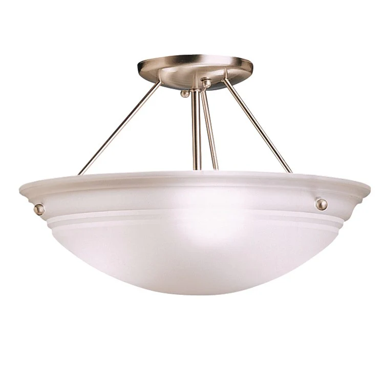 Cove Molding Top Glass Three-Light Semi-Flush Mount Ceiling Fixture - Frankwebs