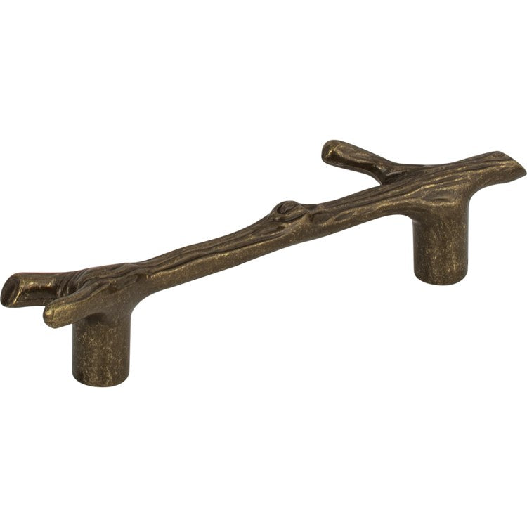 Drawer Pull Atlas Nature Twig Burnished Bronze Zinc Alloy 3 Inch 4-1/2 x 1/2 Inch - Frankwebs