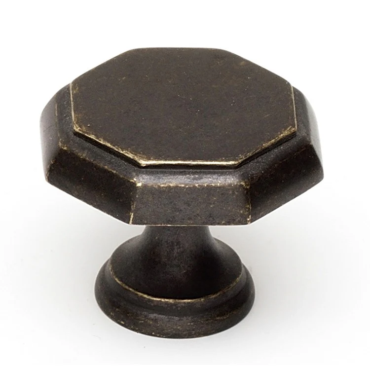Knob II Collection Hexagon Bronze Brass 1-3/8 Inch 1-1/8 Inch 3/4 Inch - Frankwebs