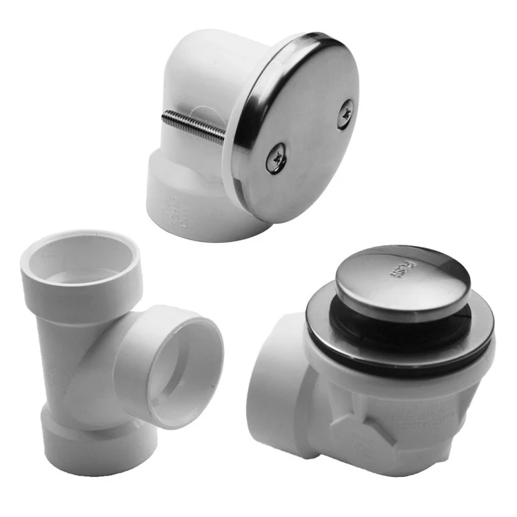 Drain Kit Toe Control with 2 Hole Faceplate Half Kit Matte Black 1/2 Inch Brass for Tub Includes Overflow Elbow Drain Shoe Tee & Trim Kit - Frankwebs