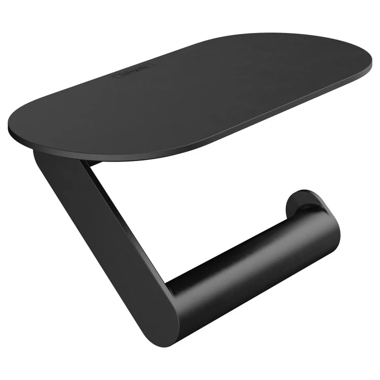 Toilet Paper Holder WallStoris with Shelf Matte Black Plastic 3-7/8 Inch Wall Mount - Frankwebs