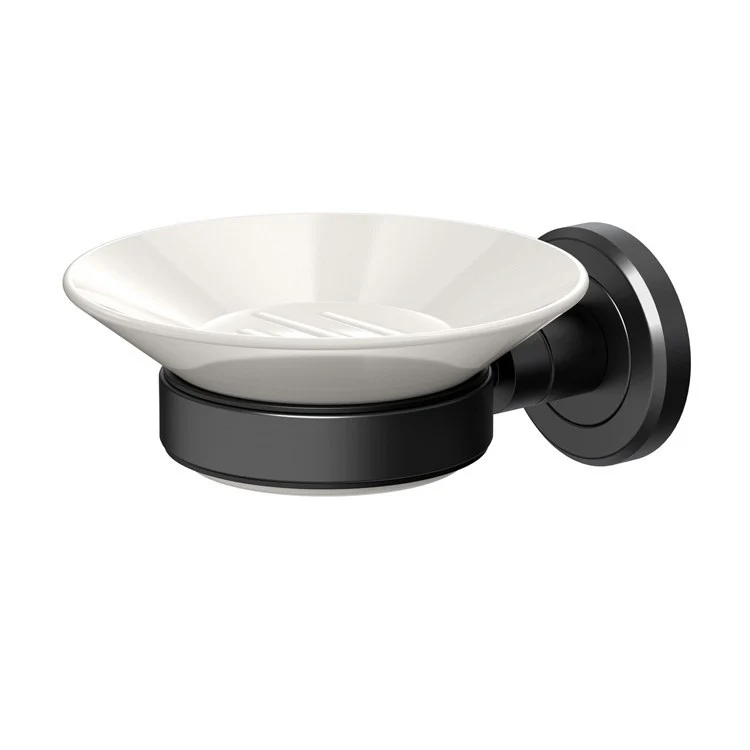 Soap Dish Latitude II Round Matte Black Wall Mount - Frankwebs