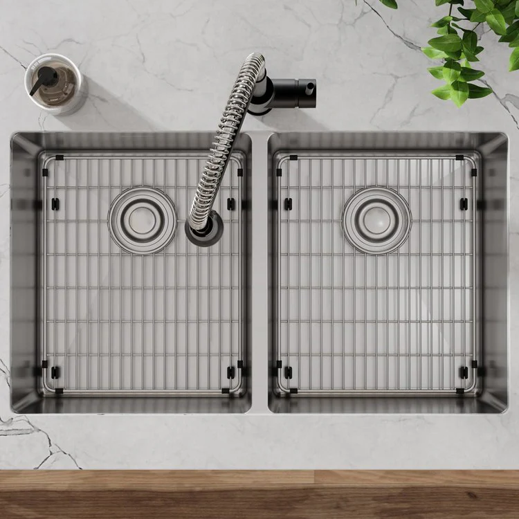 Sink Grid Crosstown Bottom Grid 13 x 15.5 Inch Polished Stainless Steel - Frankwebs