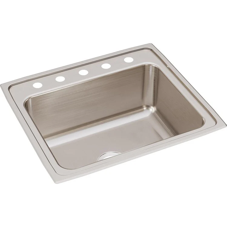 Kitchen Sink Lustertone Classic 25 x 22 Inch Single Bowl 5 Hole Lustrous Satin Drop-In 10-3/8 Inch - Frankwebs