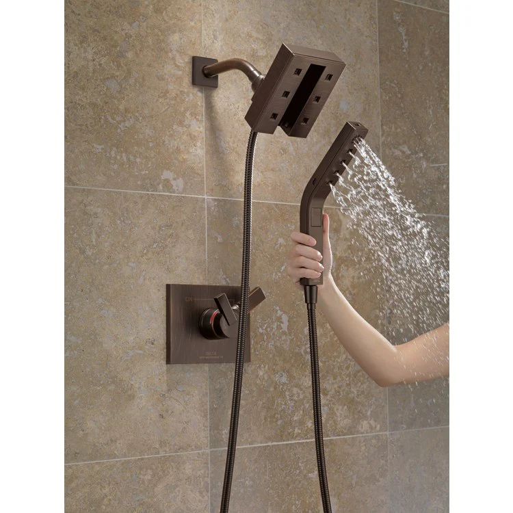 Contemporary H2Okinetic In2ition Two In One Four-Function Integrated Shower Head/Handshower - Frankwebs
