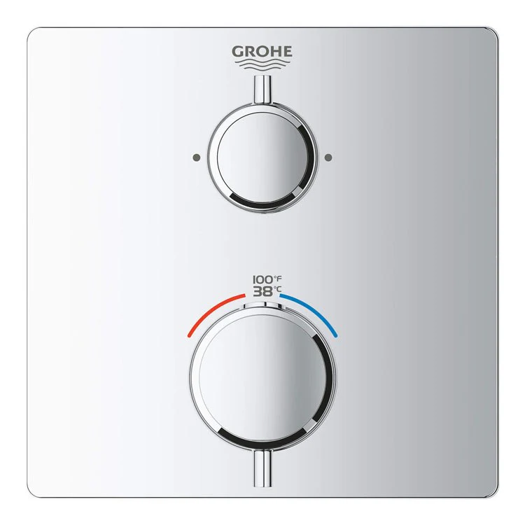 Grohtherm Square Two Handle Dual-Function Thermostatic Valve Trim - Frankwebs