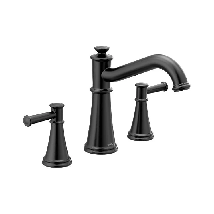 Roman Tub Filler Belfield Non-Diverter 10 Inch Spread 2 Lever ADA Matte Black - Frankwebs