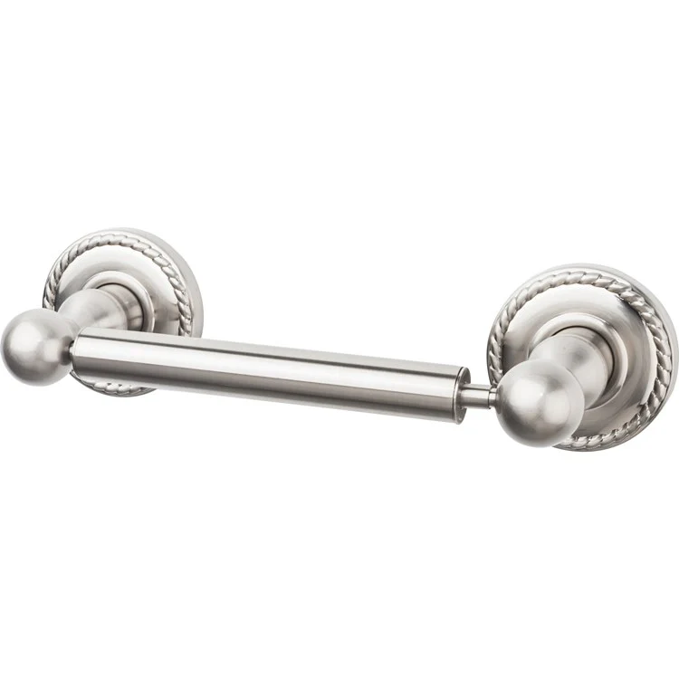 Toilet Paper Holder Edwardian Rope Backplate Brushed Satin Nickel Zinc Alloy 6-3/4 Inch 3-1/2 Inch Wall Mount - Frankwebs