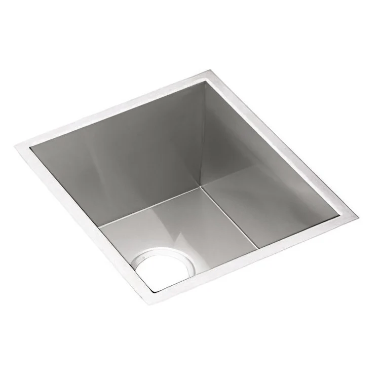 Kitchen Sink Crosstown 16 x 18.5 Inch Single Bowl Polished Satin Undermount Drain Location Rear Center Includes 1000001401 Template - Frankwebs