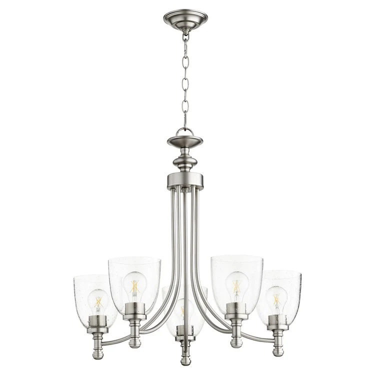 Rossington Five-Light Chandelier with Clear Seeded Glass Shades - Frankwebs