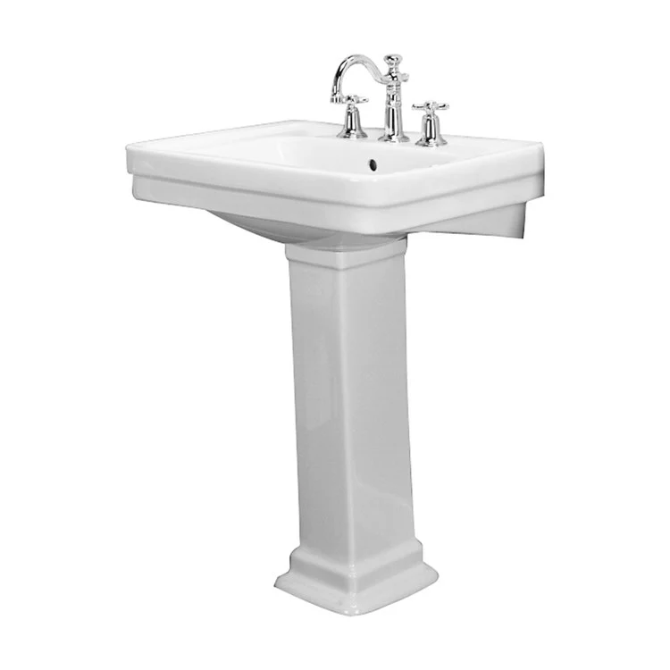 Pedestal Lavatory Sussex 660 Centerset White Rectangular - Frankwebs