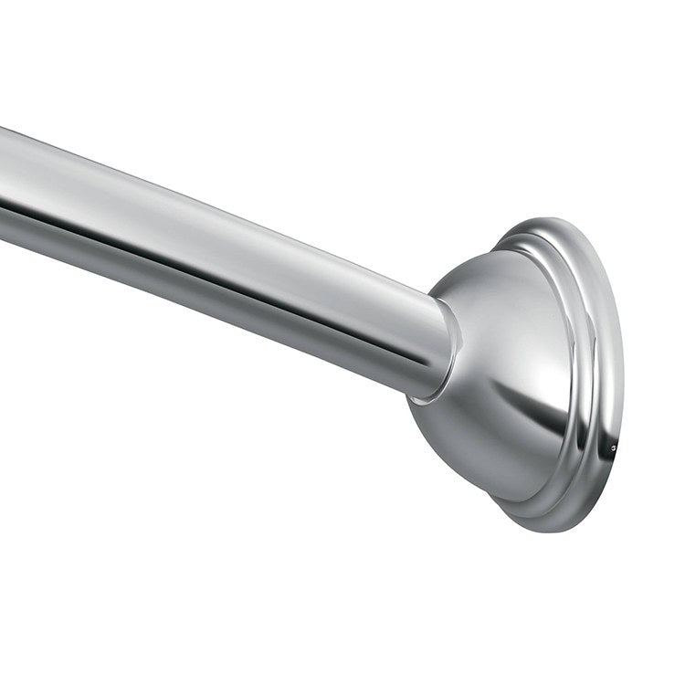 Adjustable-Length Curved Stainless Steel Shower Rod with Concealed Mount Flanges - Frankwebs