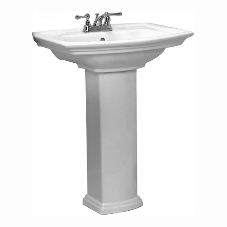 Pedestal Lavatory Washington 550 Centerset White Rectangular - Frankwebs