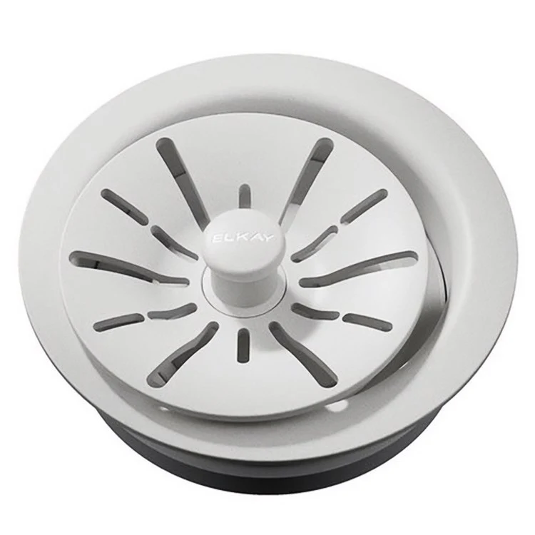 Drain Fitting Quartz Perfect Drain Disposer Flange with Removable Basket Strainer and Rubber Stopper 4 x 2 Inch Jubilee Polymer for Garbage Disposals Accommodate 4-1/2IN Flange 4 Inch - Frankwebs