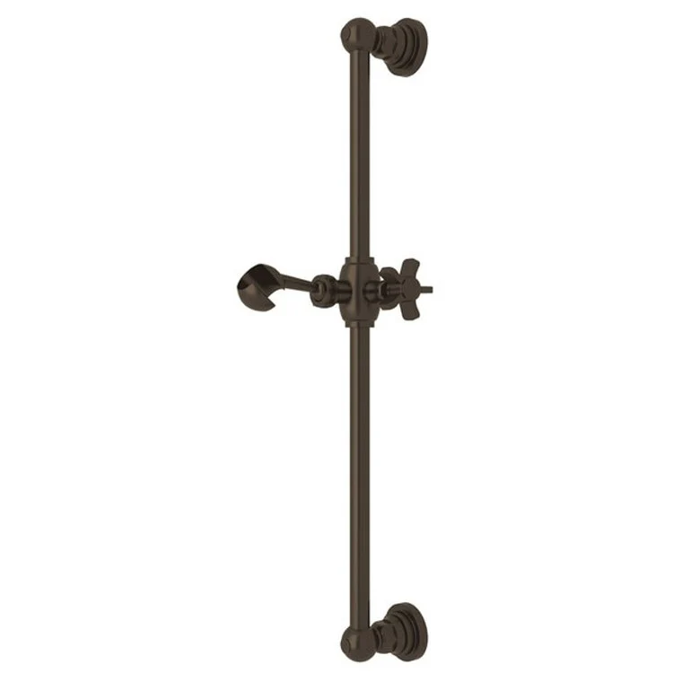Slide Bar San Giovanni with 5 Spoke Cross Handle 22 Inch Satin Nickel Brass Wall Mount - Frankwebs