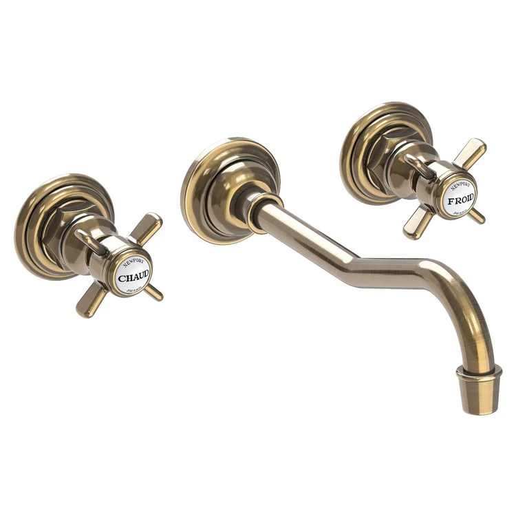 Fairfield Two Handle Wall-Mount Bathroom Faucet - Aged Brass - Frankwebs