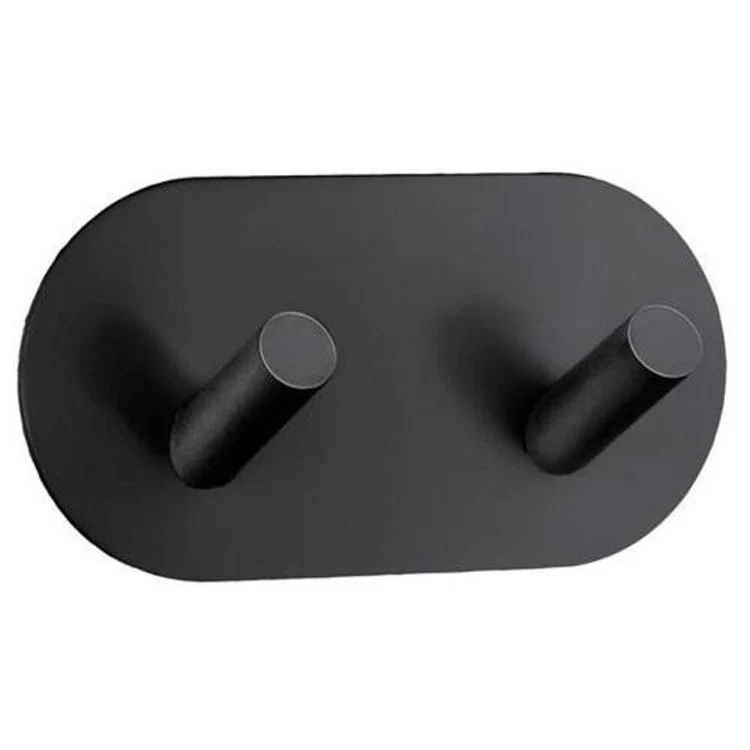 Hook Double Black 3-7/8 x 1-1/4 x 1-7/8 Inch 1-1/4 Inch Wall Mount Stainless Steel - Frankwebs