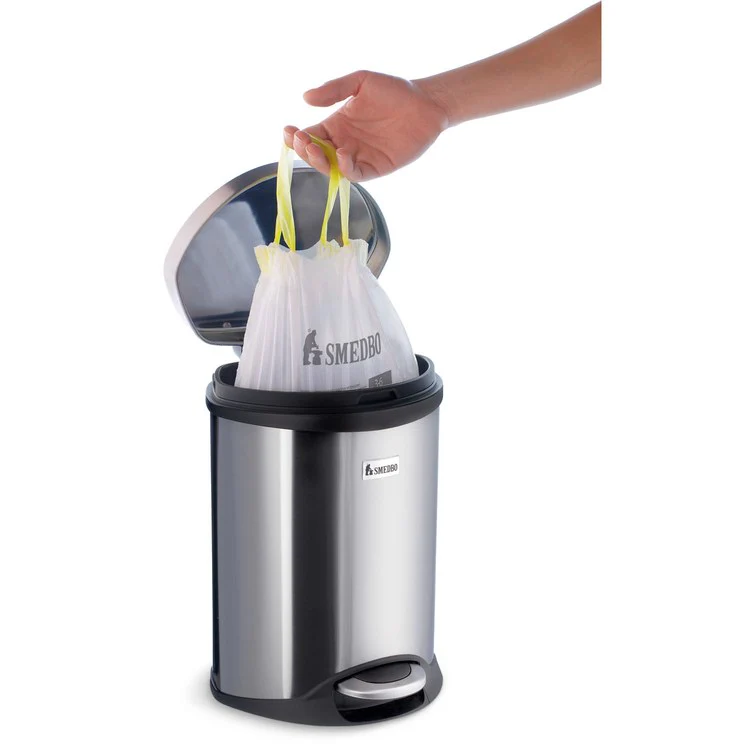 Waste Bin Liner 40 Bags White Plastic 1 to 1-1/2 Gallon Capacity - Frankwebs