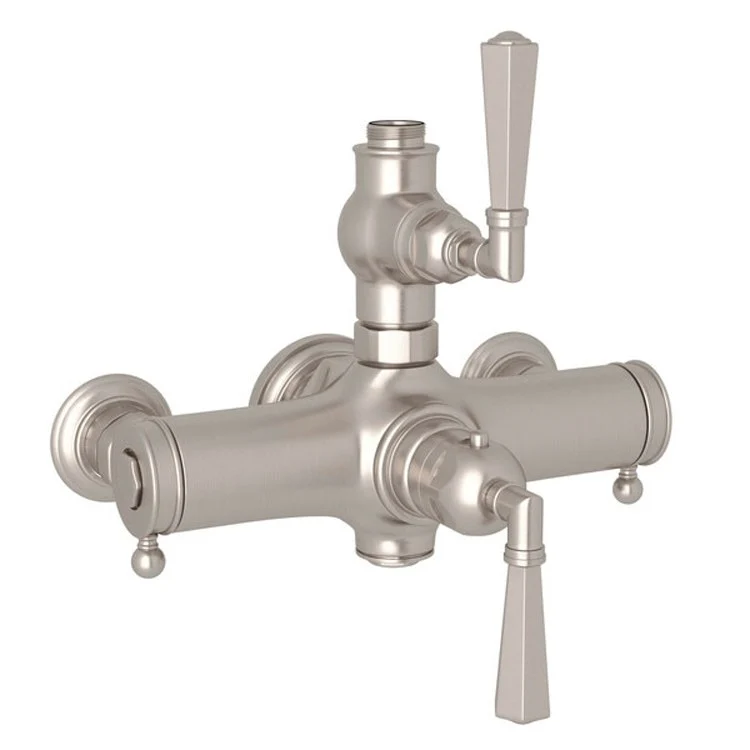 Thermostatic Valve Palladian Exposed with Volume and Temperature Control 2 Lever Satin Nickel - Frankwebs