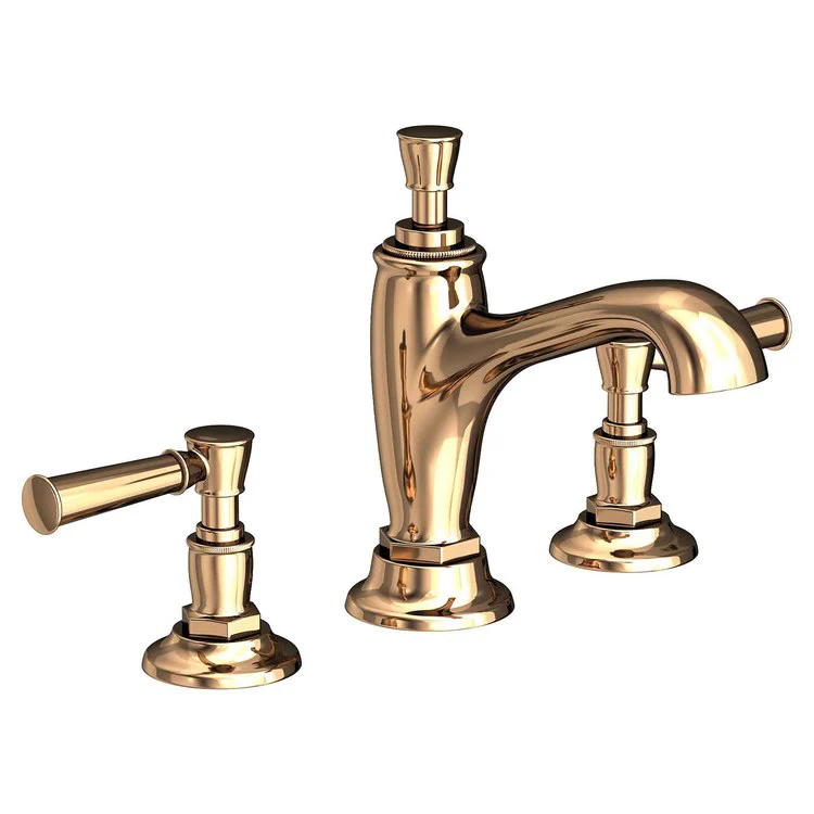 Lavatory Faucet Vander Widespread 8 to 20 Inch Spread 2 Lever ADA French Gold PVD 1.2 Gallons per Minute Brass Spout Height 4-1/2 Inch - Frankwebs