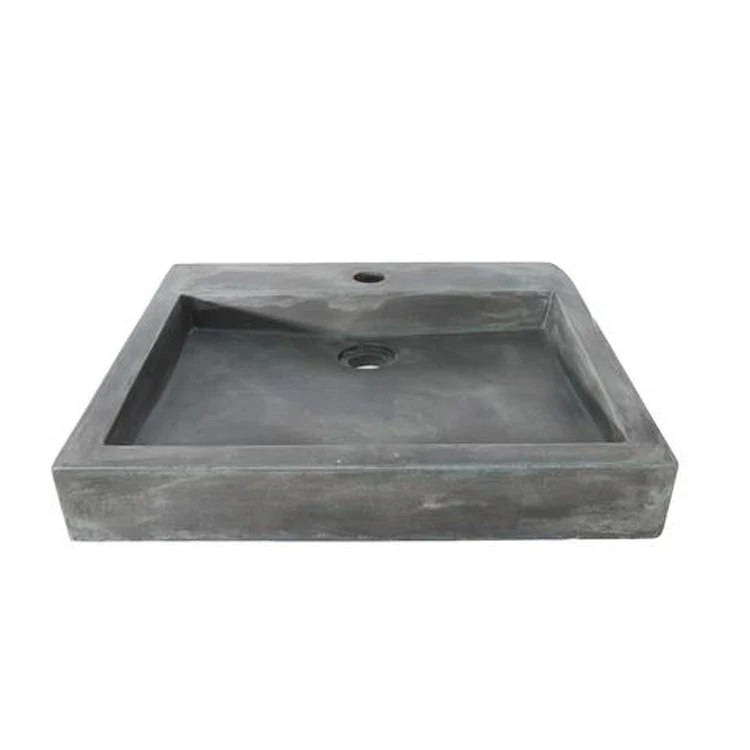 Vessel Ewan Above Counter Rectangle 19-3/4 Inch Copper Green Concrete - Frankwebs