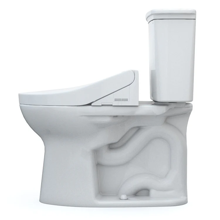 Toilet Drake 2 Pieces Cotton Elongated 29-1/2 Inch 1.28 Gallons per Flush Left Hand Chrome Washlet+ C2 - Frankwebs