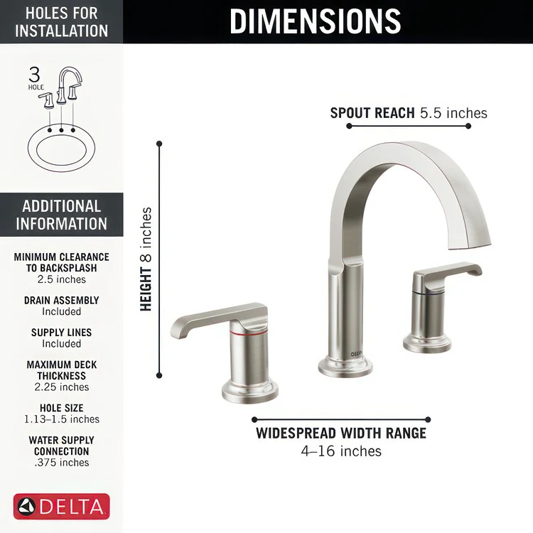 Tetra Two Handle Widespread Bathroom Sink Faucet with Lever Handles and Lumicoat - Frankwebs