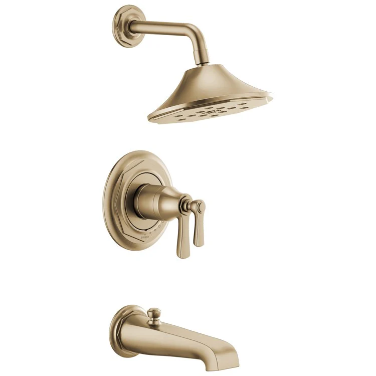Tub and Shower Trim Rook TempAssure Thermostatic 2 Lever Brilliance Luxe Gold ADA 8.6 Gallons per Minute - Frankwebs