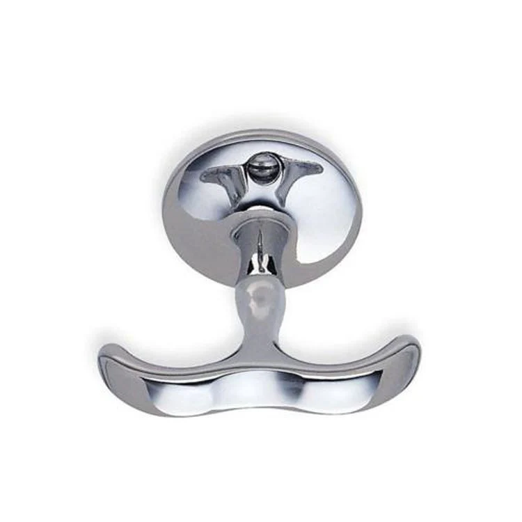 Hook Double Polished Chrome 2-1/3 x 1-1/2 x 2-1/5 Inch 2-1/4 Inch Wall Mount Brass - Frankwebs