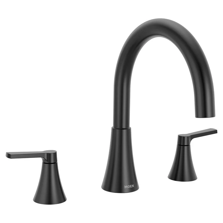 Roman Tub Trim Jase 2 Lever Matte Black ADA 3 Hole - Frankwebs