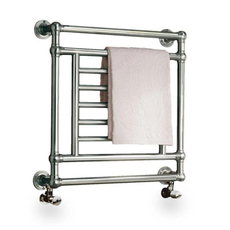 Towel Warmer Salmon Hydronic Less Valve 1214 British Thermal Unit per Hour 28 x 29 Inch Nickel Brass - Frankwebs