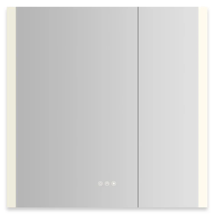 Medicine Cabinet AIO 30 x 30 Inch with Vertical Edge Lighting 2 Doors Triple Mirror Left Hinge - Frankwebs