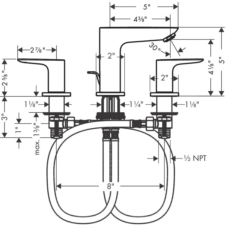Talis E 150 Two Handle Widespread Bathroom Faucet with Drain - Frankwebs