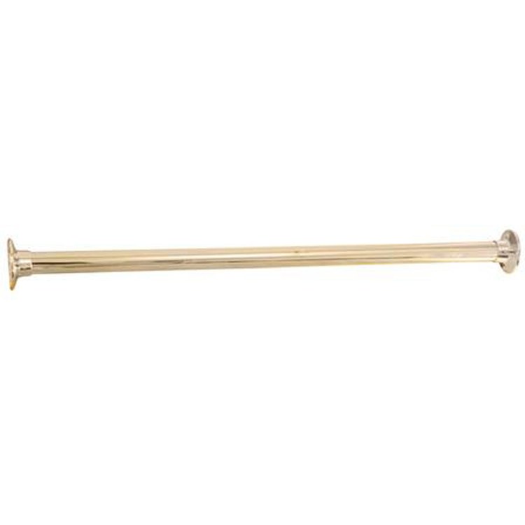 Shower Rod Straight with 310 Flanges Polished Chrome 36 Inch Brass - Frankwebs