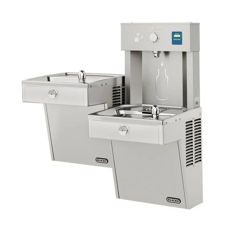 EZH2O Vandal-Resistant Bottle Filling Station with Bi-Level Refrigerated Cooler - Frankwebs